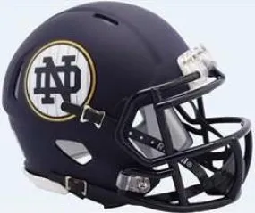 Notre Dame 2018 Shamrock Series New York Matte Navy Riddell Speed Mini Helmet