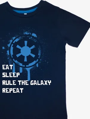 NW2 Star Wars Eat Sleep Repeat Navy Stripes Pyjamas | Kids | George at ASDA