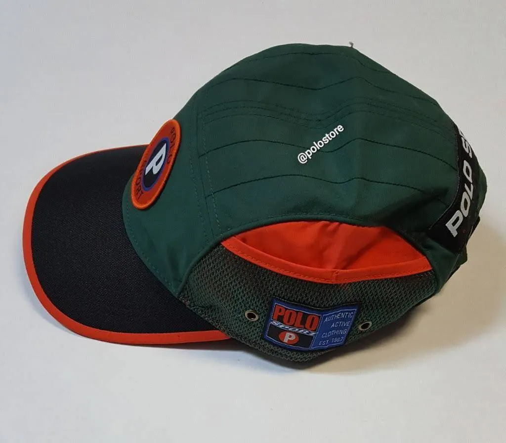 Nwt Polo Ralph Lauren Polo Sport 5 Panel Nylon Snap Buckle Back Hat