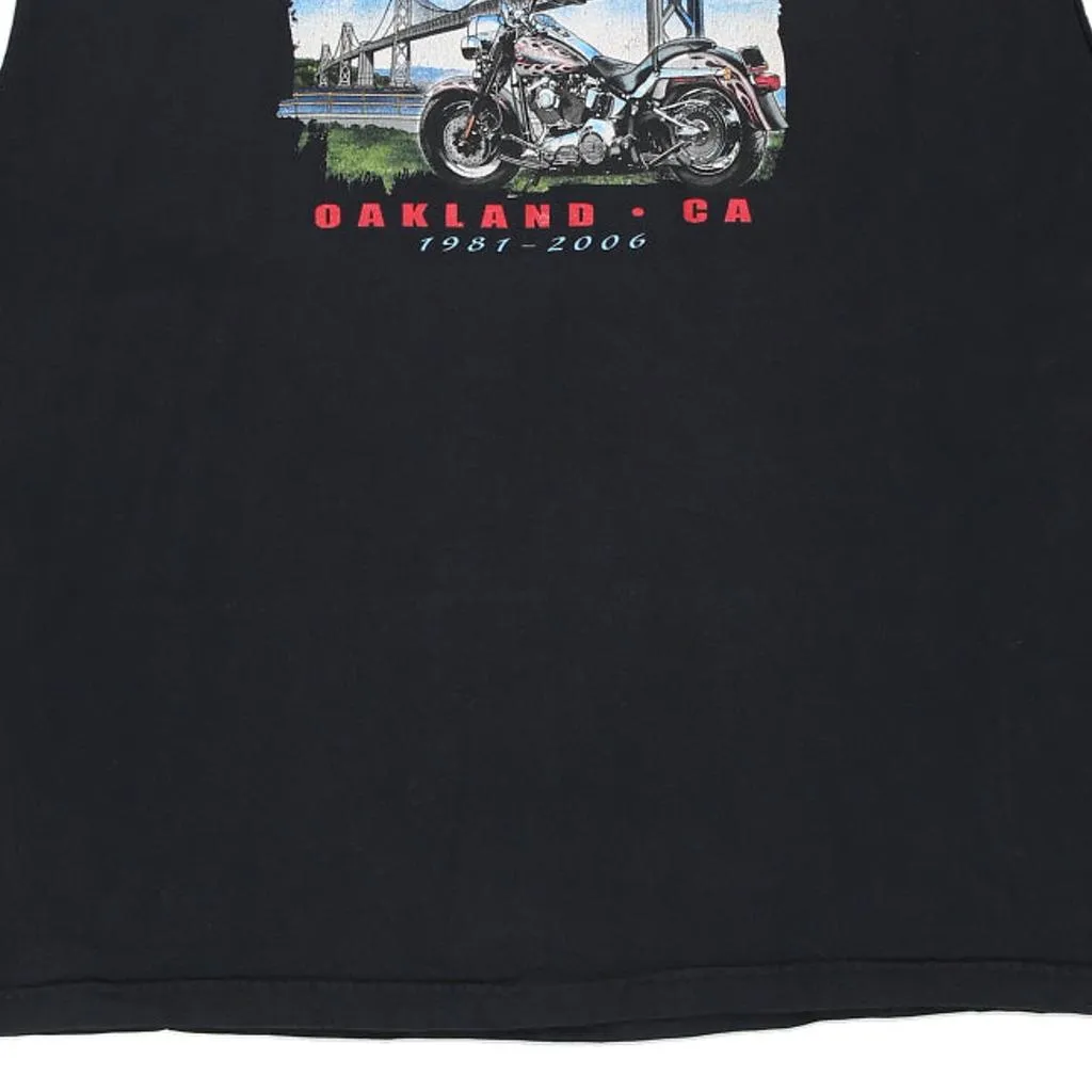 Oakland, CA Harley Davidson Graphic Vest - 3XL Black Cotton