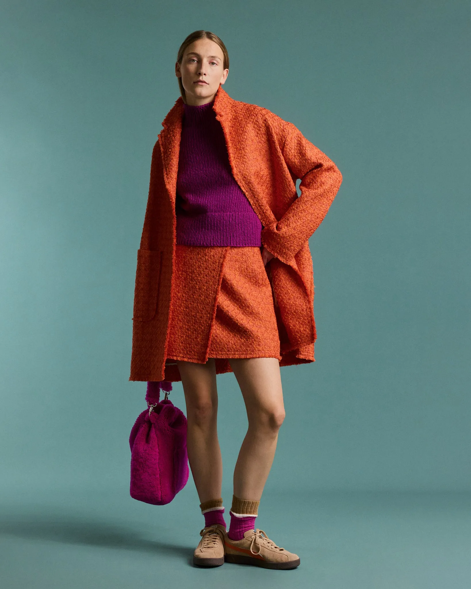 ODEEH Bouclé Tweed Skirt