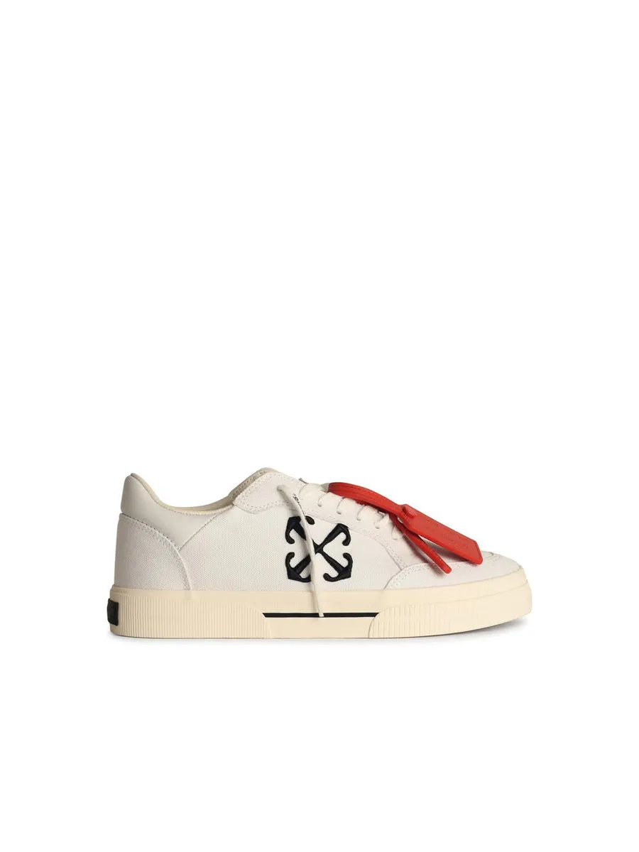 Off White    Off White 'Low Vulcanized Canvas' White Cotton Blend Sneakers