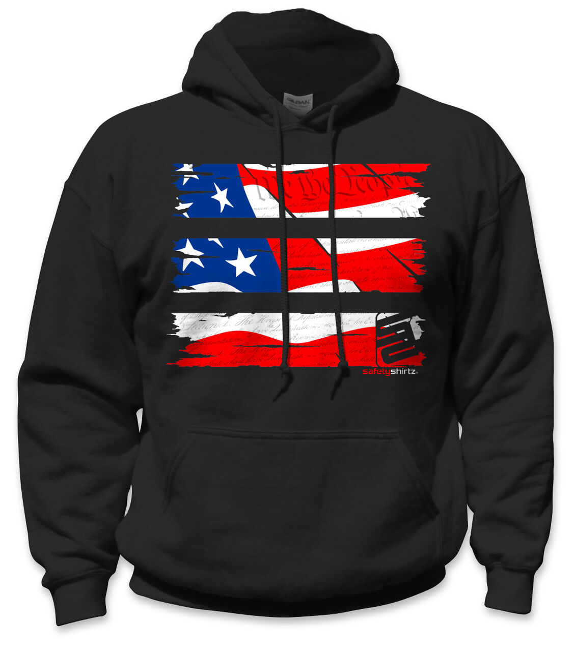 Old Glory Safety Hoodie, in Black