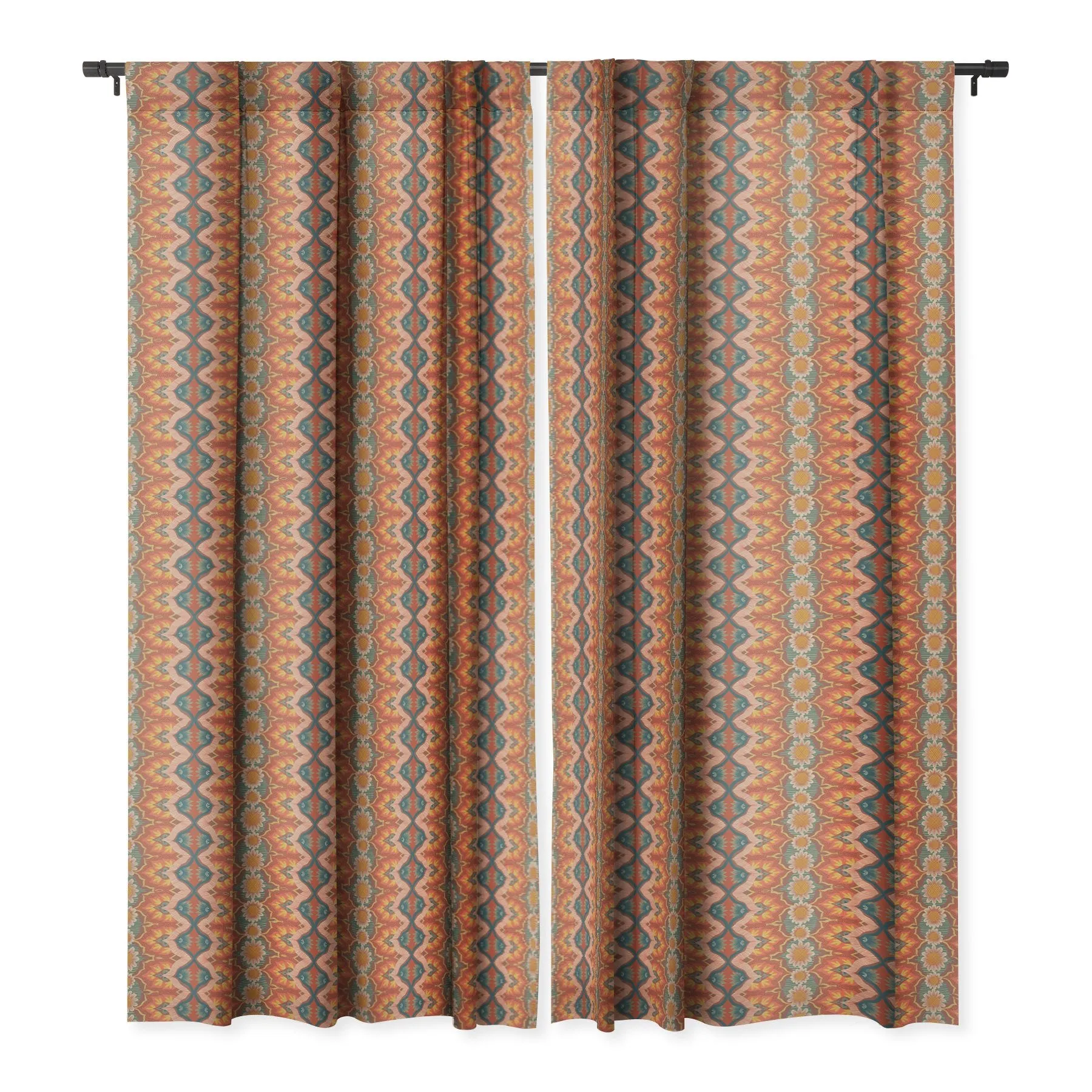 Ole Boho Daisies Blackout Window Curtains (DS)