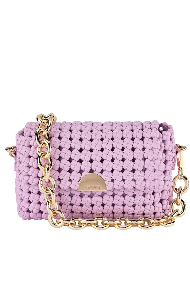 Olga Berg Giselle Woven Shoulder Bag | Lilac