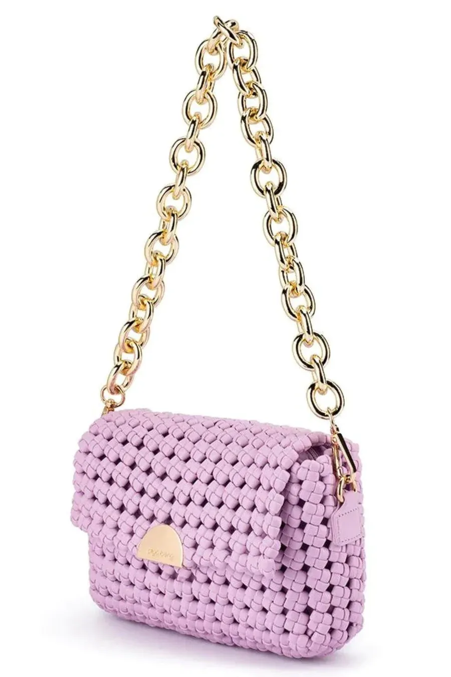 Olga Berg Giselle Woven Shoulder Bag | Lilac