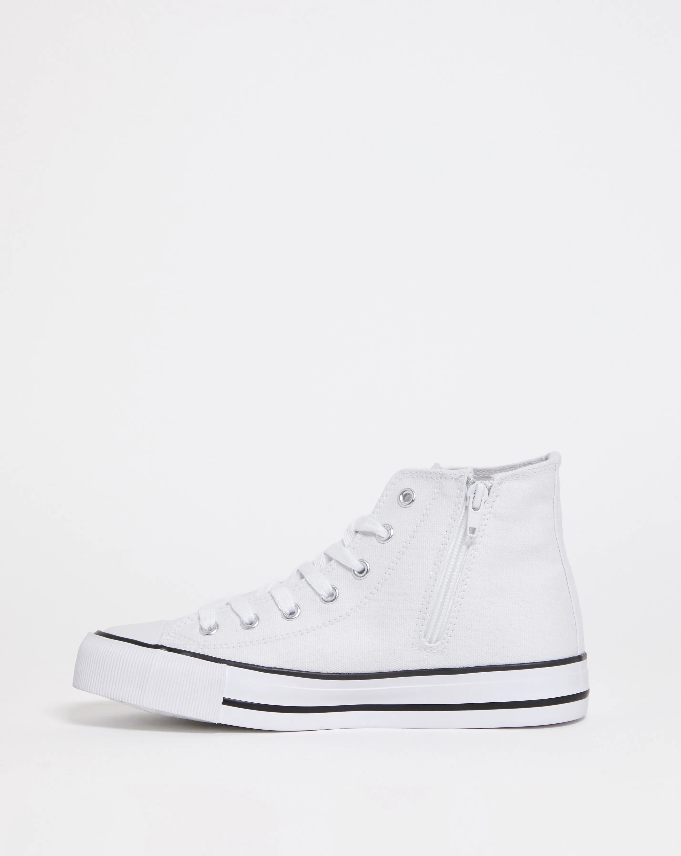 Olive Chunky Canvas Hi Top Trainers Wide E Fit