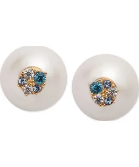 Olivia Burton Imitation Pearl & Cubic Zirconia Crystal Stud Earrings