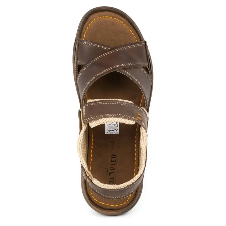 Olivier Leather men's sandals 336GT brown