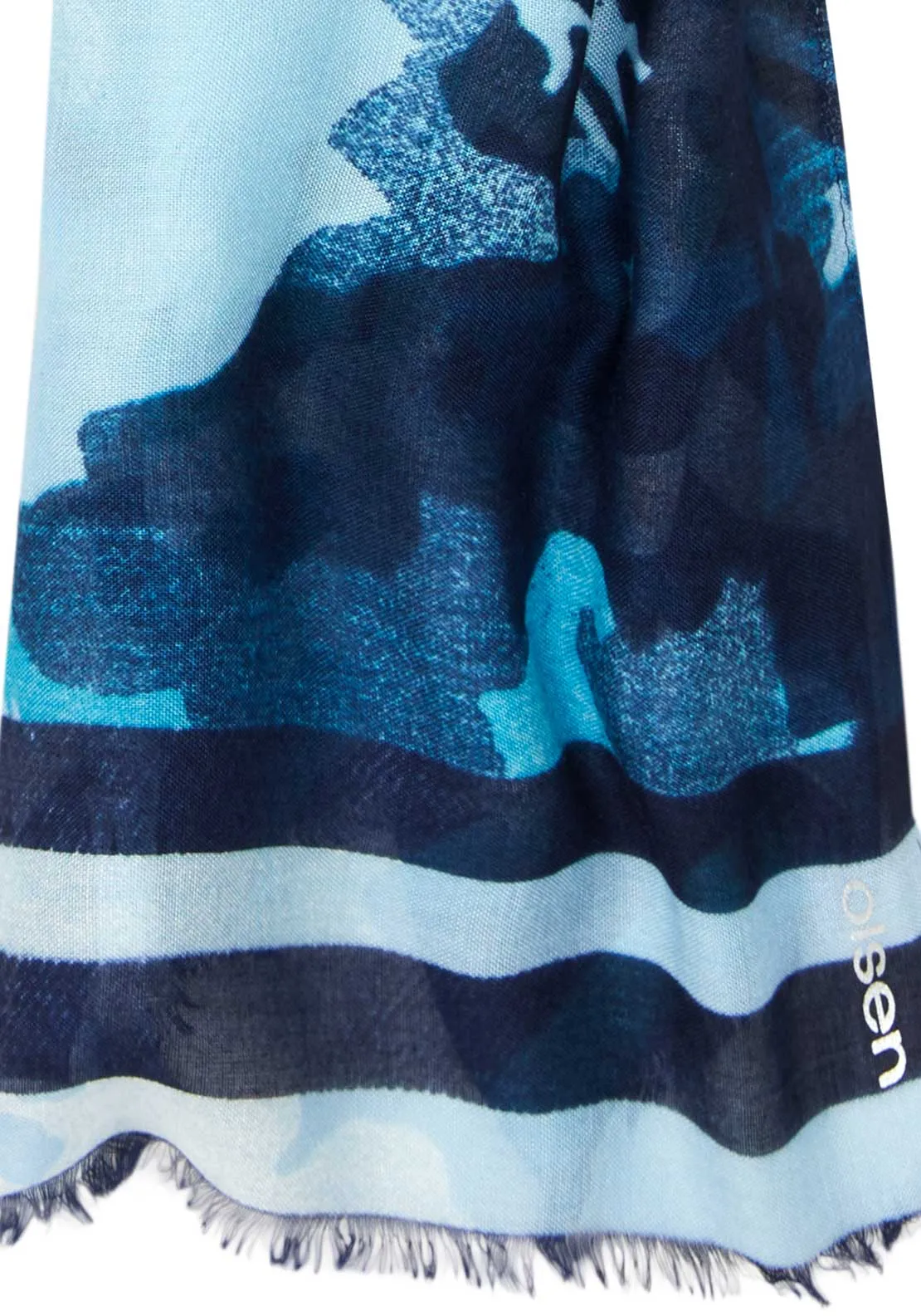 Olsen Lightweight Abstract Patterned Scarf, Blue