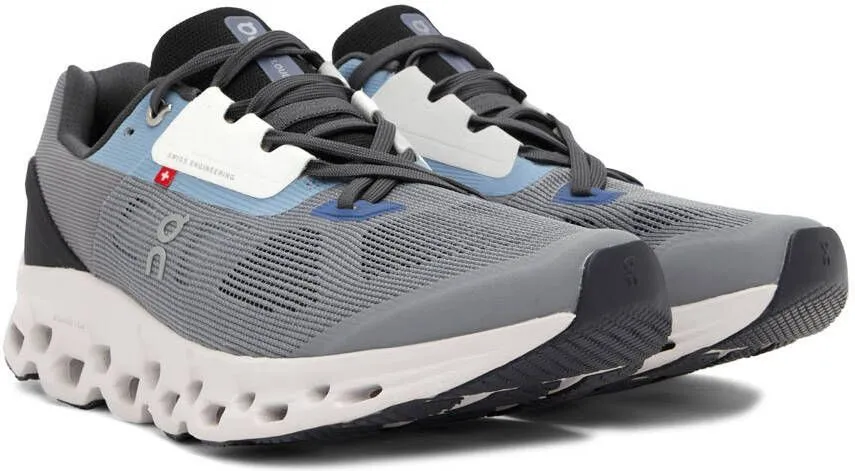 On Gray & Blue Cloudstratus Sneakers
