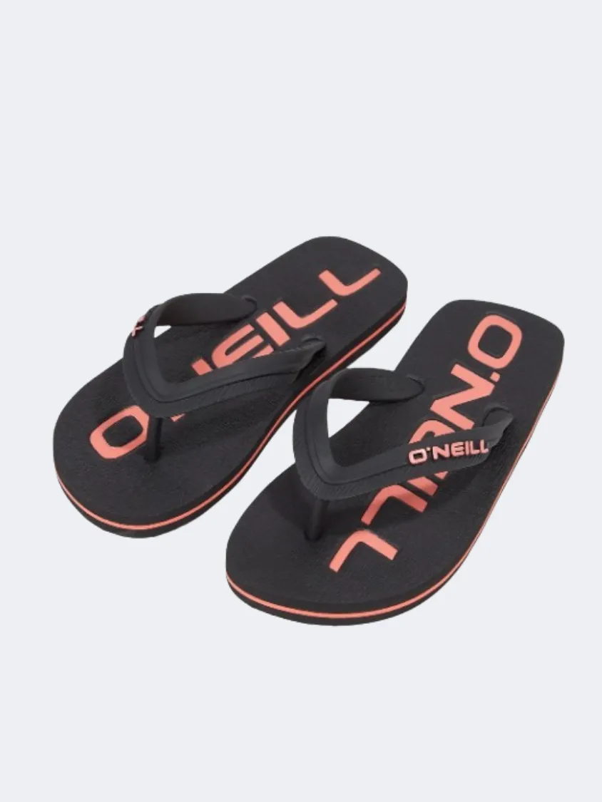 ONeill Profile Logo Boys Beach Sandals Black Out