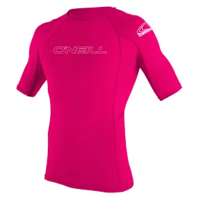 O'Neill Youth Basic Skins 50+ Short Sleeve Rash Vest - Watermelon