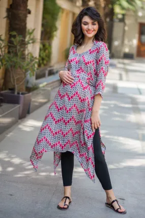 Orchid Zig Zag Maternity & Nursing Kurta