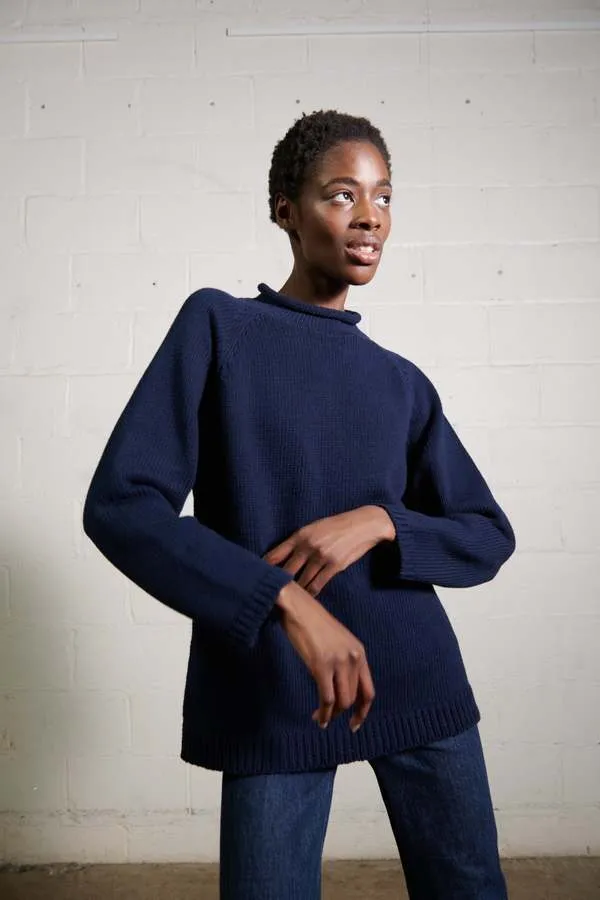 Organic Chunky Oversized Jumper - Navy