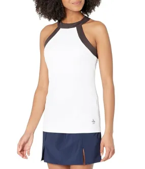 Original Penguin Golf Tennis Halter Top with Contrast