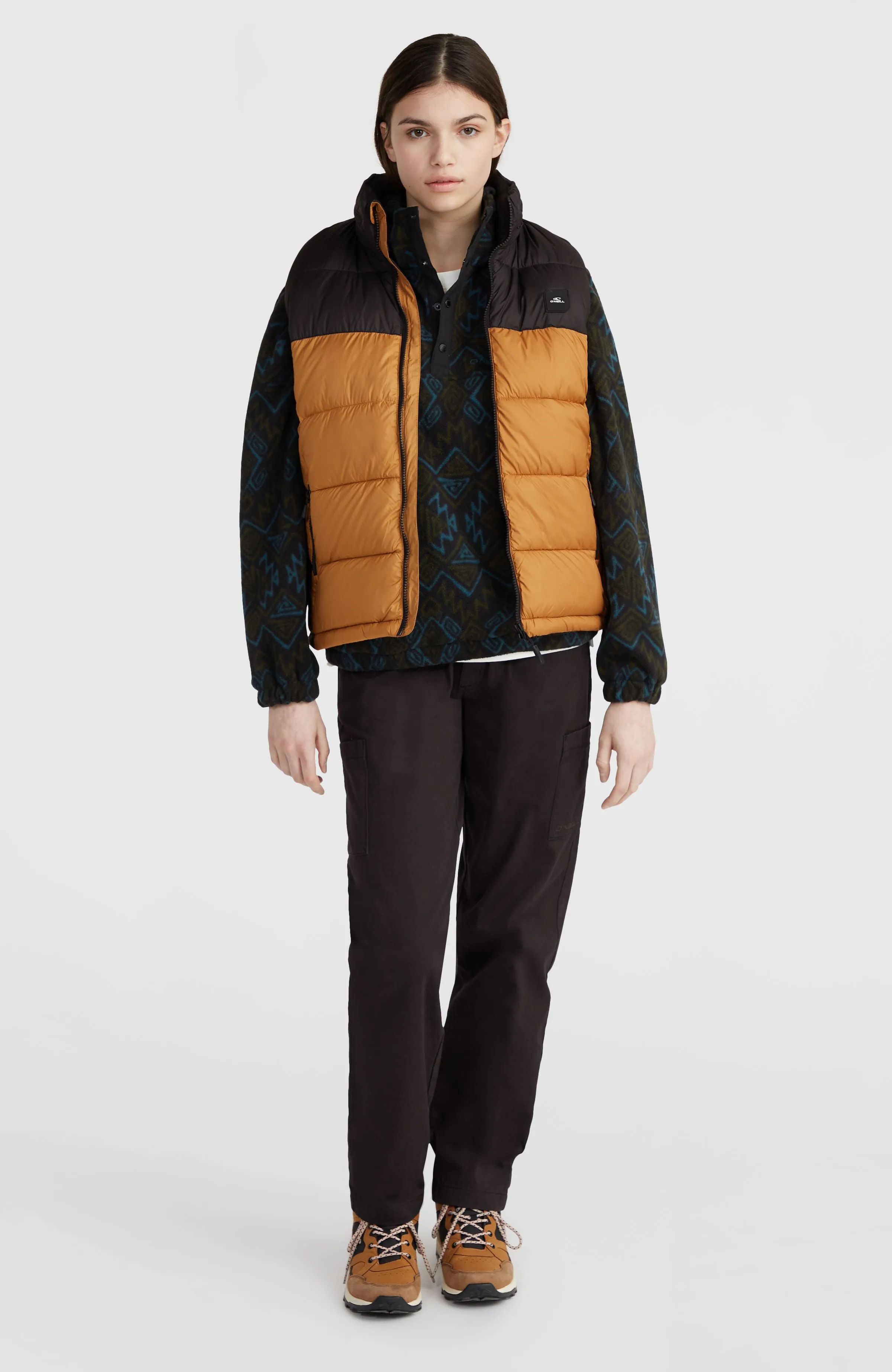 O'Riginals Puffer Vest | Rich Caramel Colour block