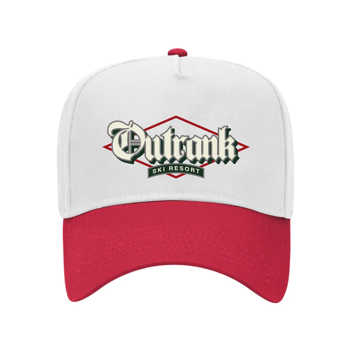 Outrank Ski Resort Snapback (White/Red)