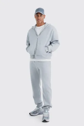 Oversized Boxy Hooded Zip Tracksuit | boohooMAN UK