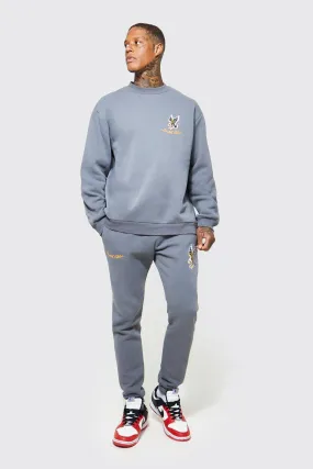 Oversized Eagle Graphic Sweatshirt Tracksuit
