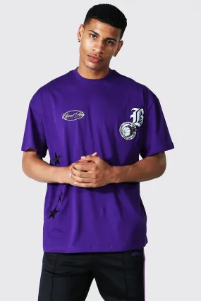 Oversized Flame Basketball Varsity T-shirt