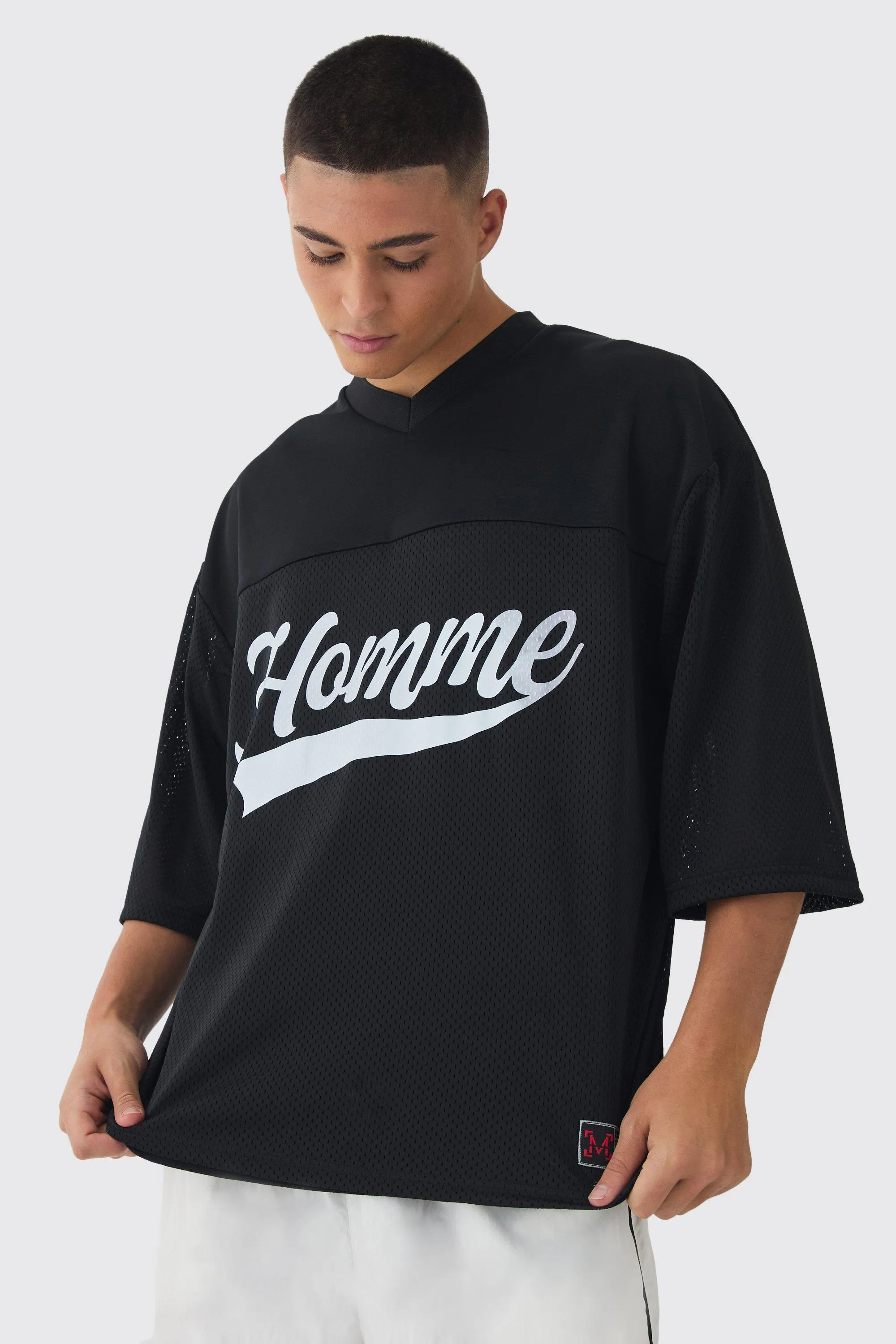 Oversized Homme Heavyweight Mesh Hockey Top