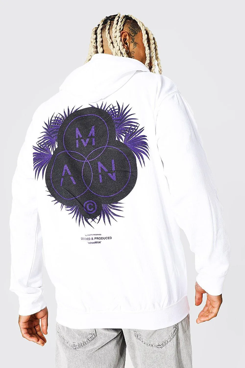 Oversized Man Official Palm Back Print Hoodie
