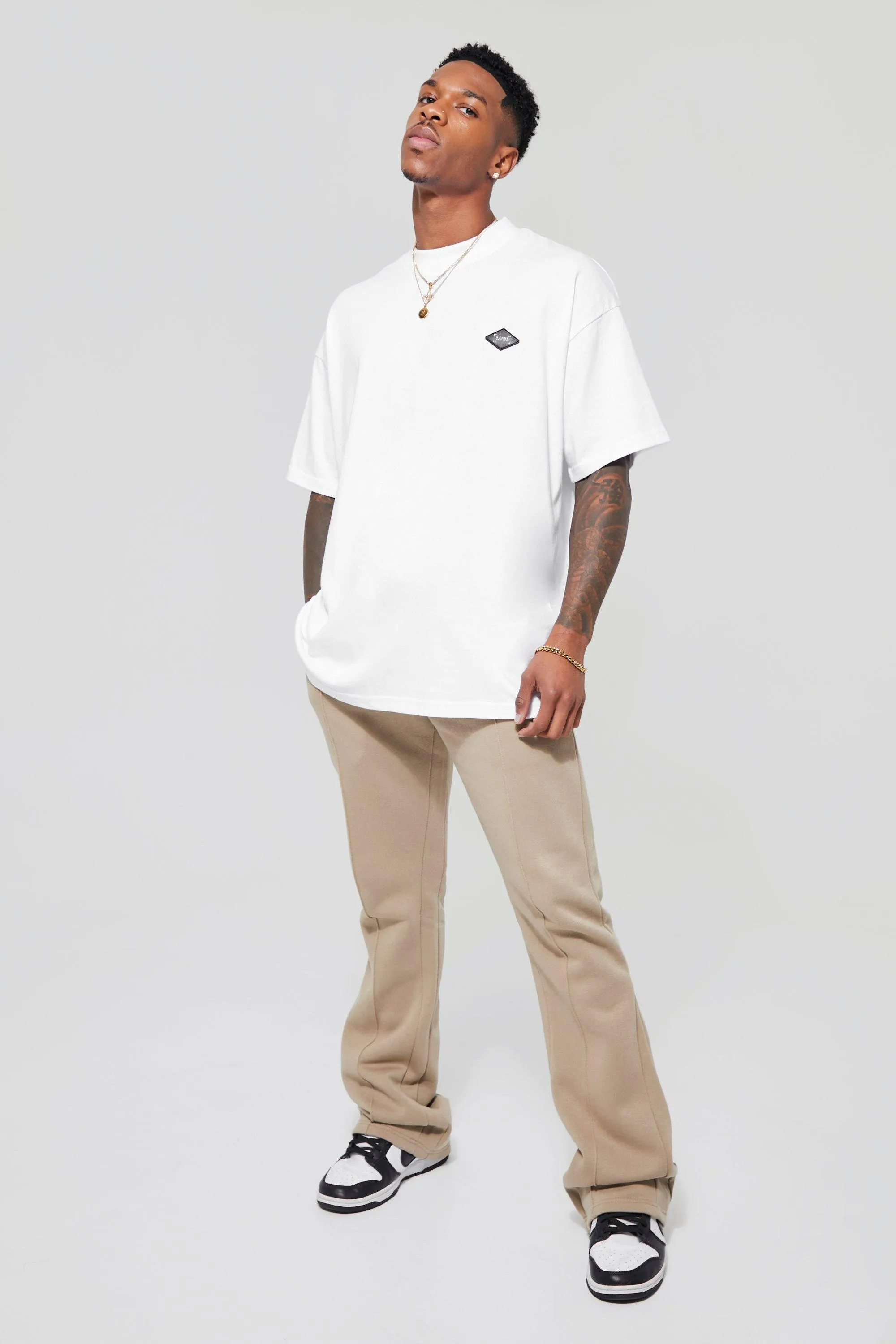 Oversized Man Stacked T-shirt Tracksuit | boohooMAN UK