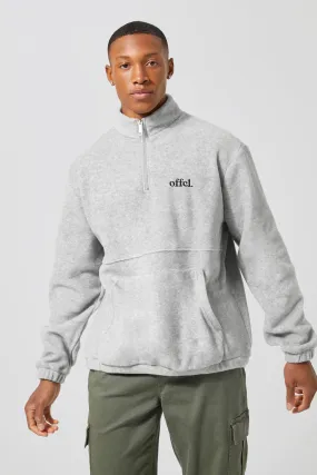 Oversized Polar Fleece Embroidered Funnel | boohooMAN UK