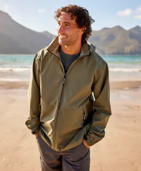 Pace Mens Water Resistant Packable Jacket - Khaki