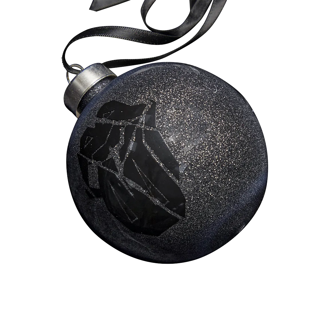 Paint It Black Diamond Tongue Glitter Ornament