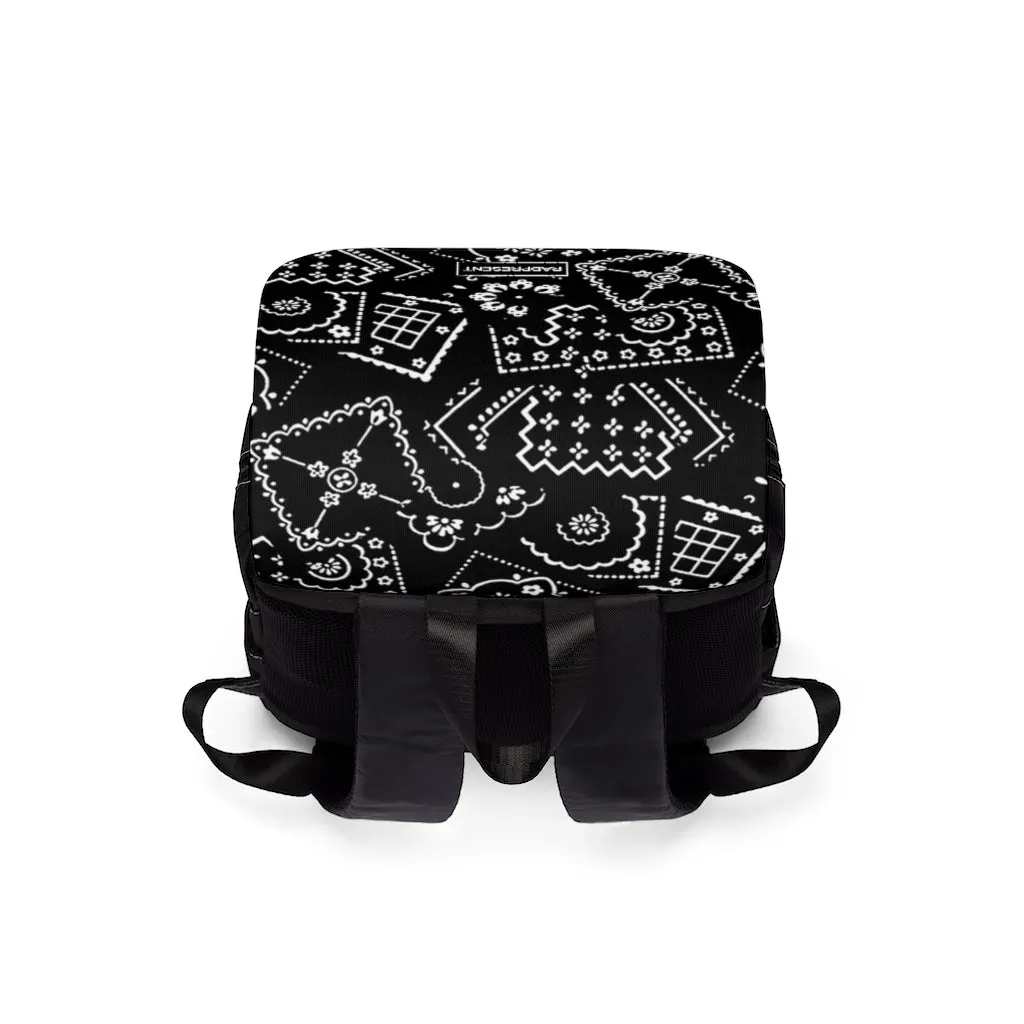 PAISLEY PRINT BACKPACK - BLACK