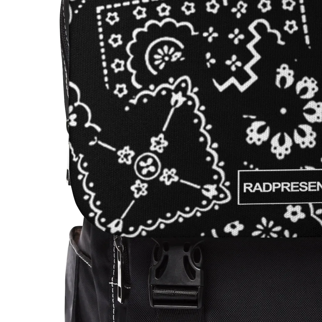 PAISLEY PRINT BACKPACK - BLACK