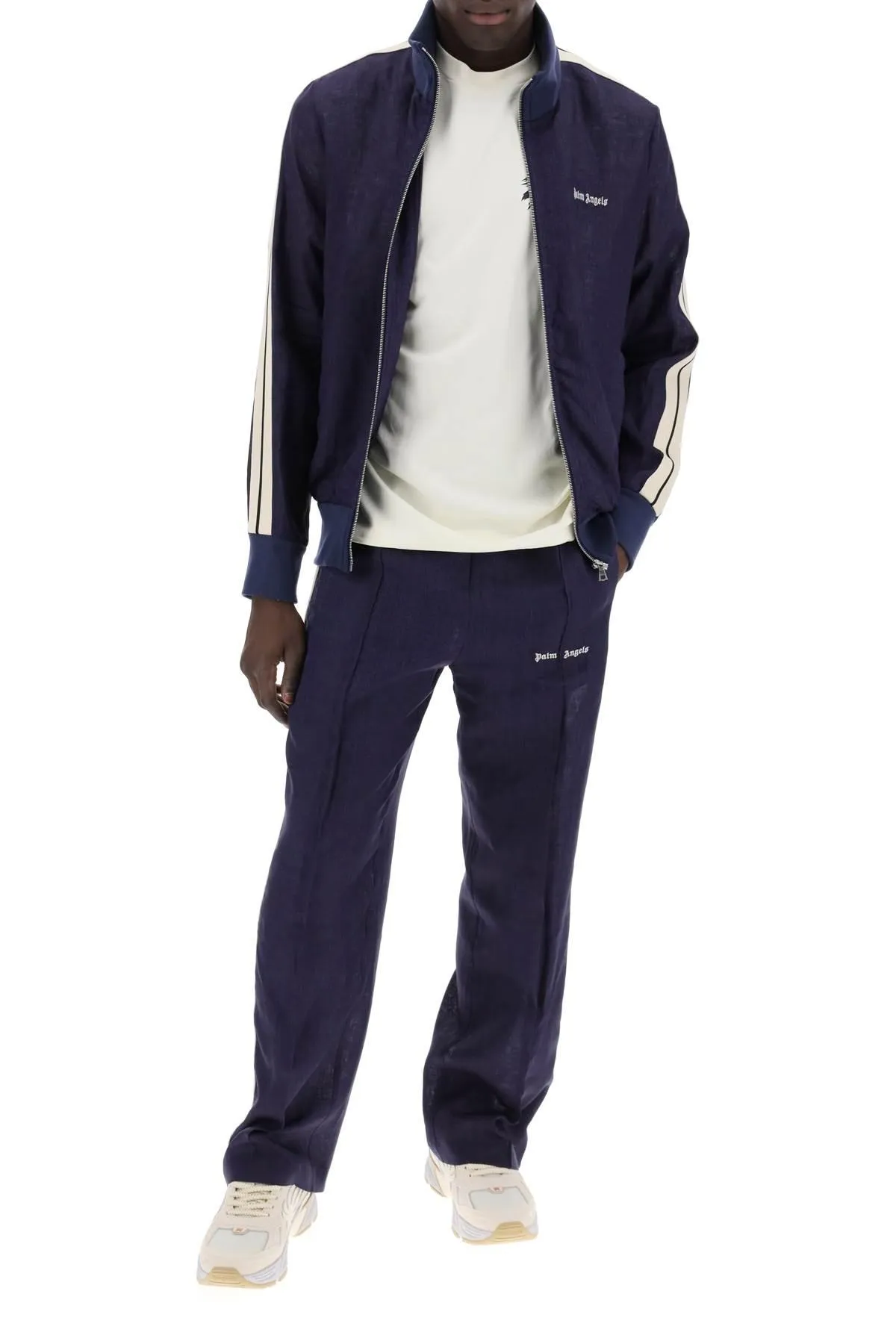 Palm Angels    Palm Angels Linen Joggers With Side Stripes