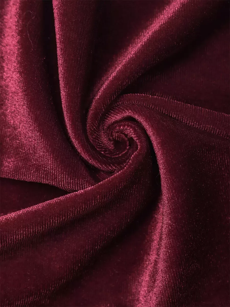 Pants Burgundy Polyester Layered Natural Waist Trousers