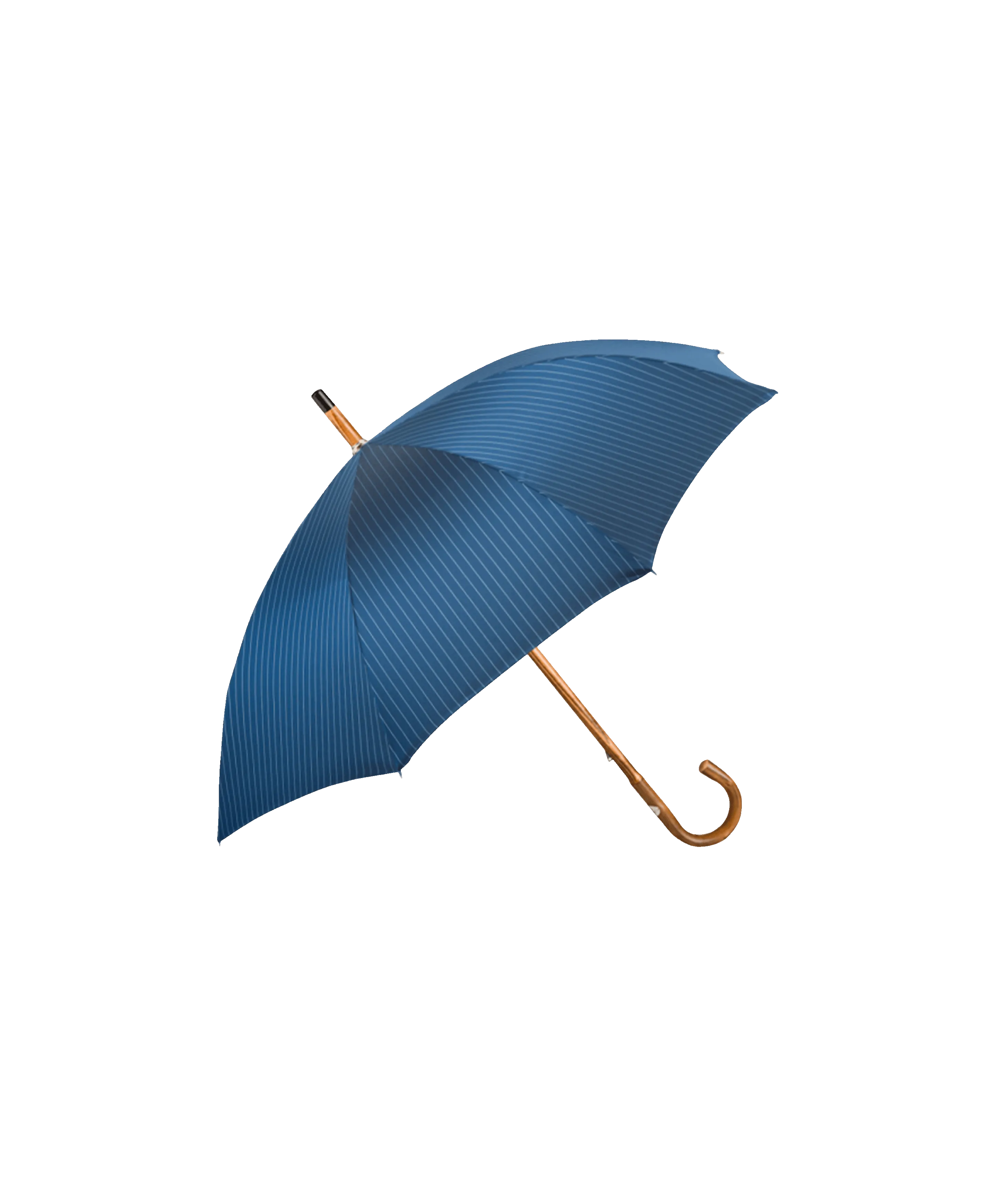 Passotti Ombrelli Medium Blue Pinstripe Umbrella With Solid Chestnut Handle | He Spoke Style