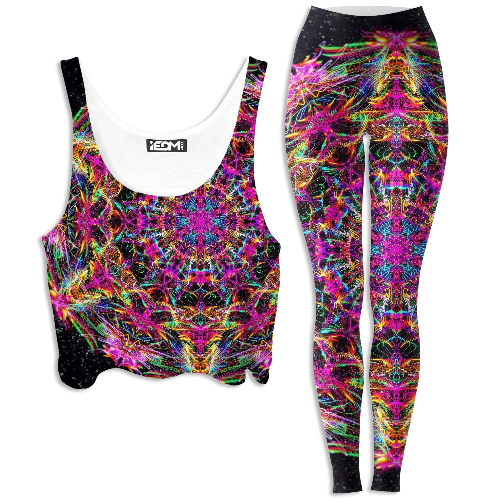 Pastel Warp Crop Top and Leggings Combo