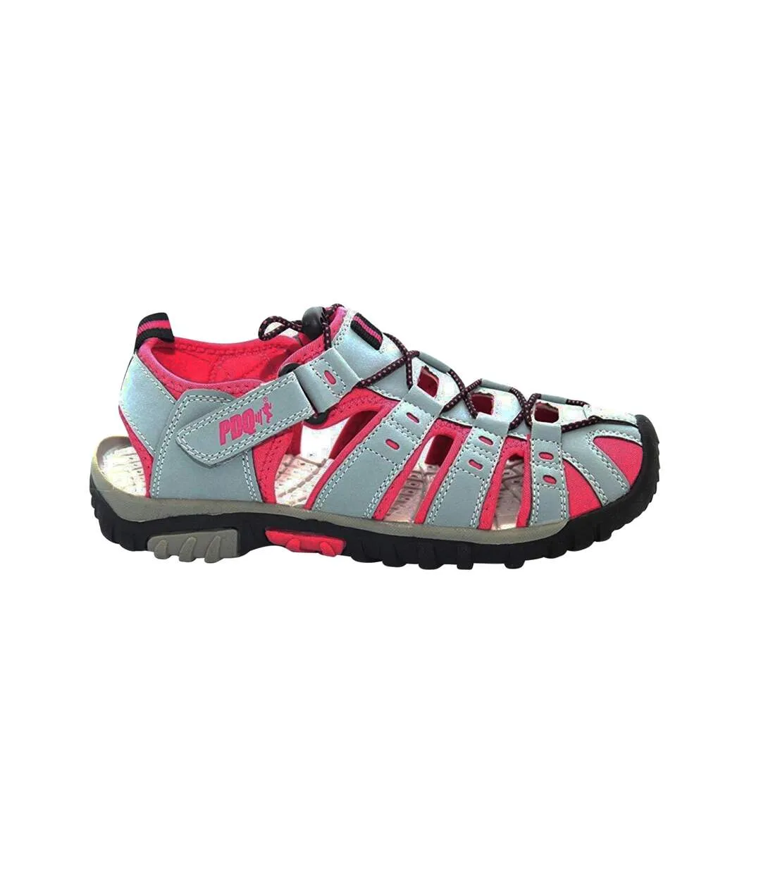 PDQ Womens/Ladies Toggle & Touch Fastening Sports Sandals (Grey/Jade) - UTDF410