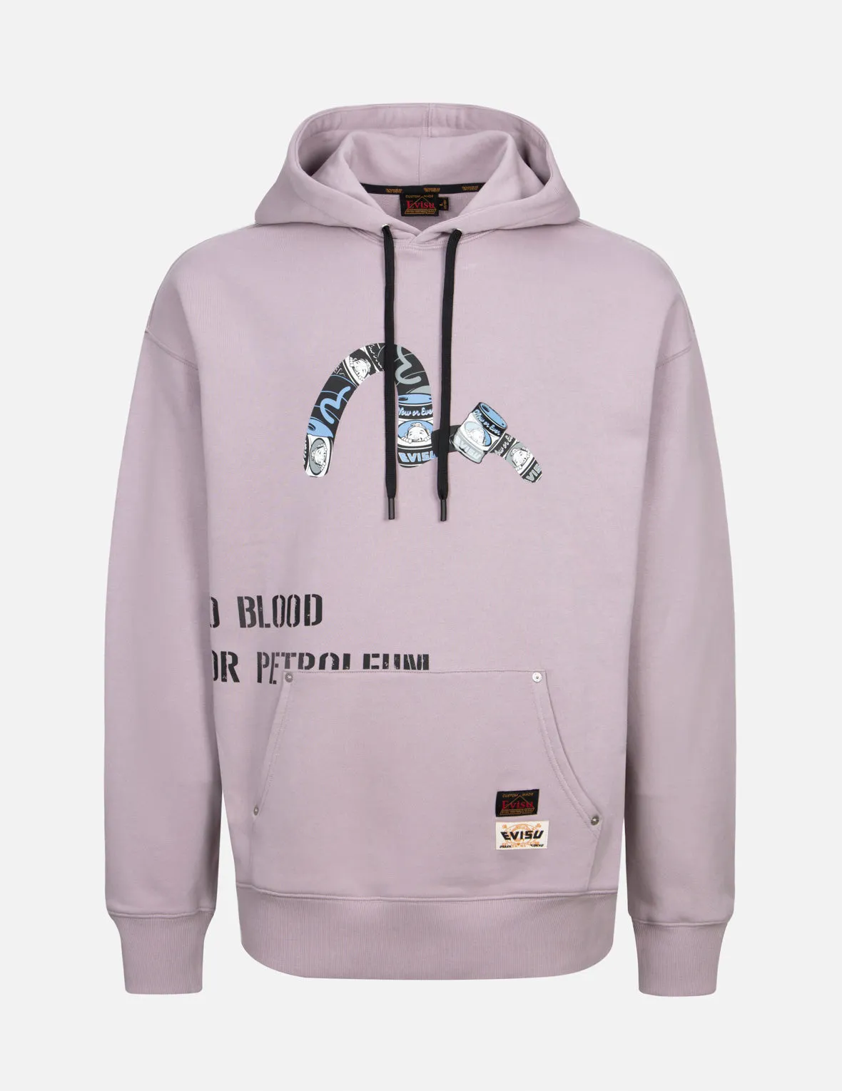 Peeping Godhead Pattern Seagull Print Loose Fit Hoodie