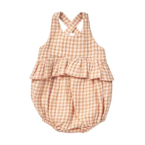Penny Romper - Melon Gingham - FINAL SALE