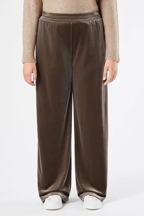Persona (by Marina Rinaldi) PALMETI KAKI STRETCH CHENILLE TROUSERS