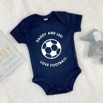 Personalised Football Daddy And Baby Babygrow