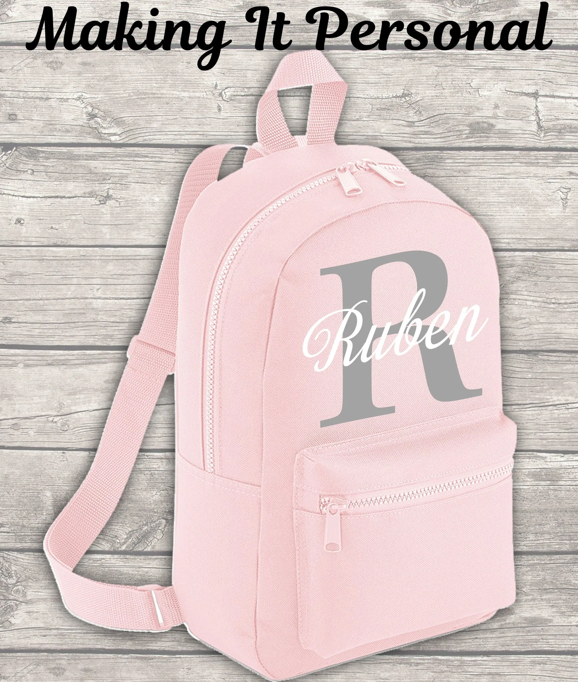 Personalised Mini Backpack ADD Your NAME and Initials Back To School Backpack Kids Backpack Child Backpack Toddler