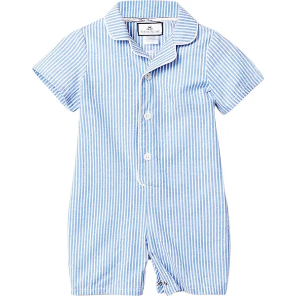 Petite Plume Blue Seersucker Summer Romper