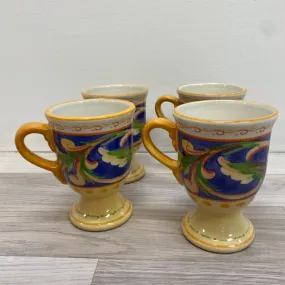 Pfaltzgraff Yellow-Multicolor Ceramic Footed Mug