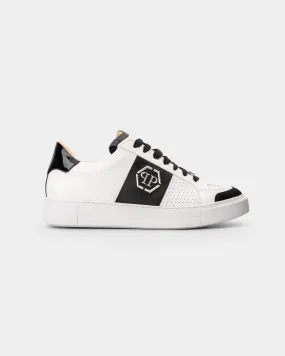 Philipp Plein Men’s Mix Leather Lo Top Sneakers White/Black MSC3917 PLE010N 0102