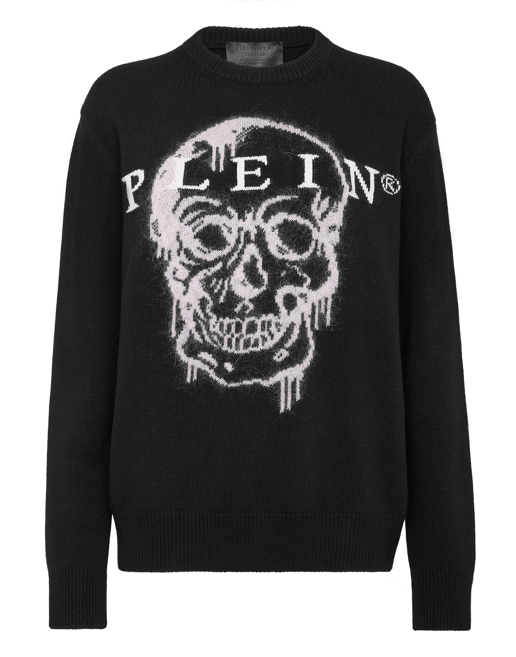PHILIPP PLEIN Pullover Round Neck LS Intarsia Skull