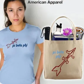 Pi Beta Phi Mascot Printed Tee and Tote - CAD