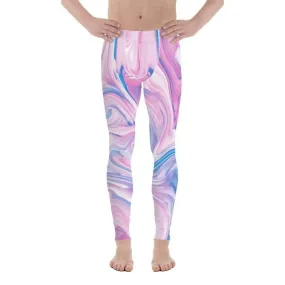 Pink & Blue Marble Men's Leggings