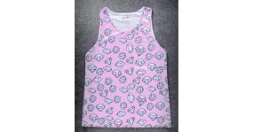 Pink Diamonds Cartoons Net Sleeveless Mens T-shirt Vest Sports Tank Top